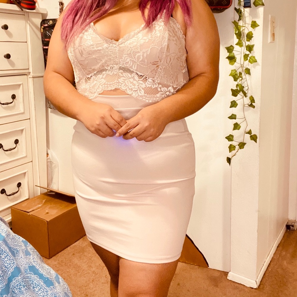 Pink lace dress